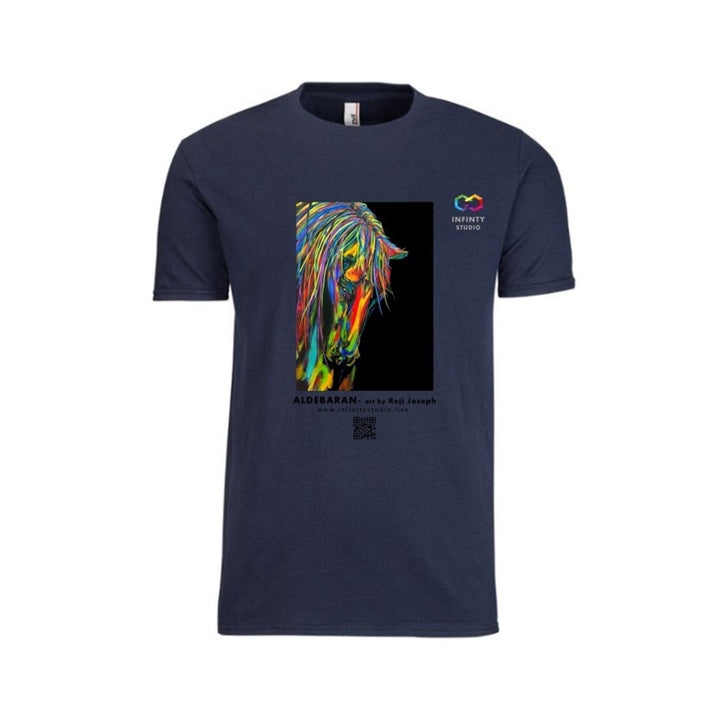 ALDEBARAN Art T Shirt Men Navy Blue