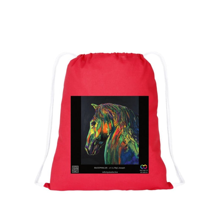 BUCEPHALUS Art Drawstring Red