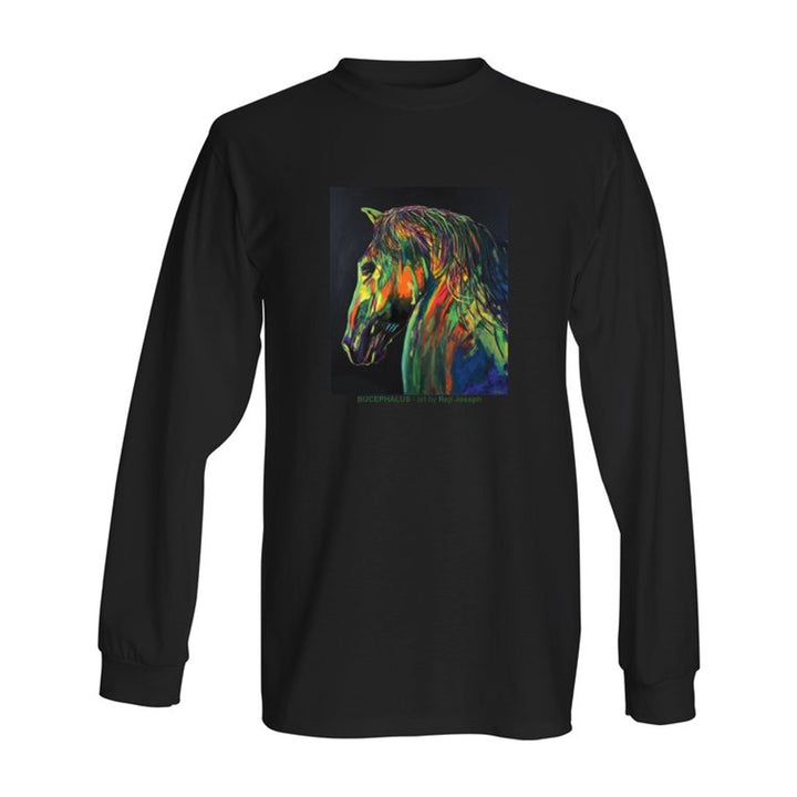 BUCEPHALUS Art T Shirt Men Black Long