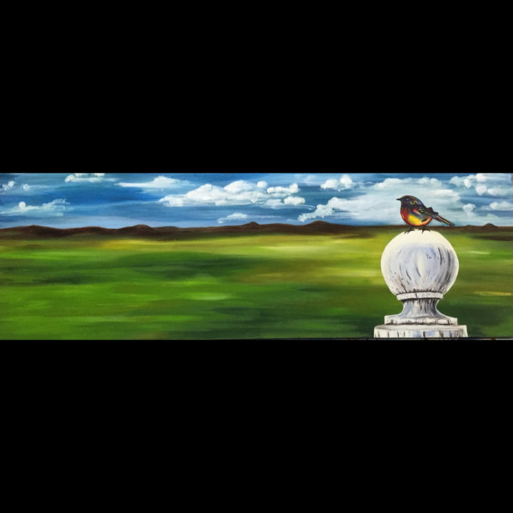 BIRD FAR AWAY - Oil on canvas - 47" x 16"