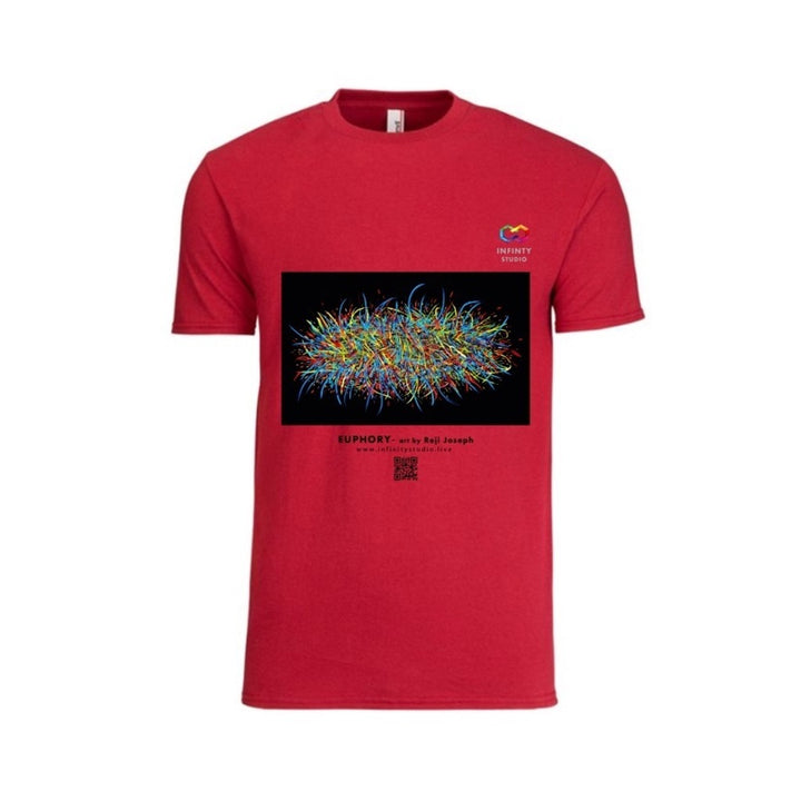 EUPHORY Art T Shirt Men Red