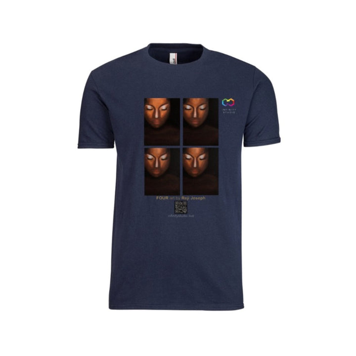 FOUR Art T Shirt Men Navy Blue