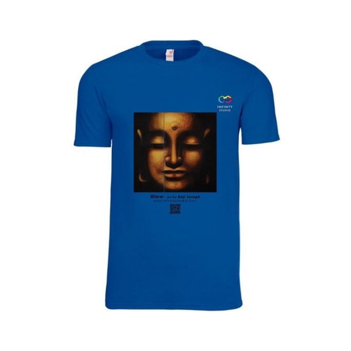 GLOW Art T Shirt Men Blue