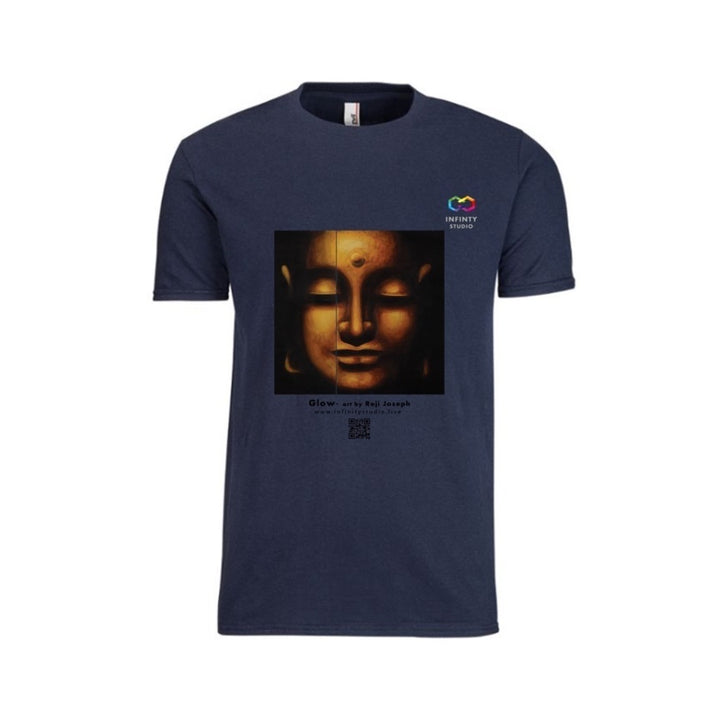 GLOW Art T Shirt Men Navy Blue