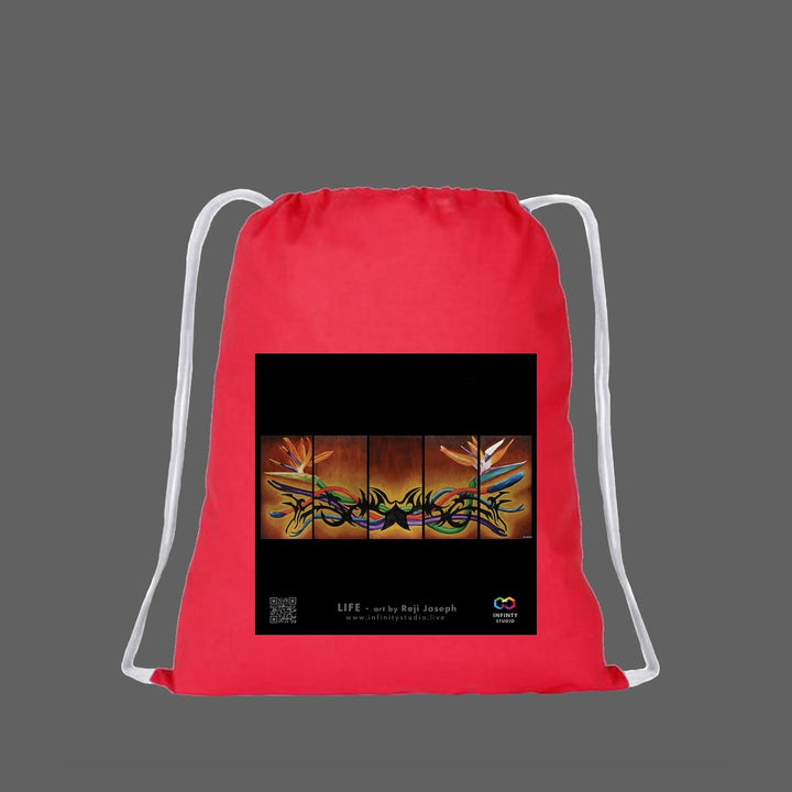 LIFE Art Drawstring Red