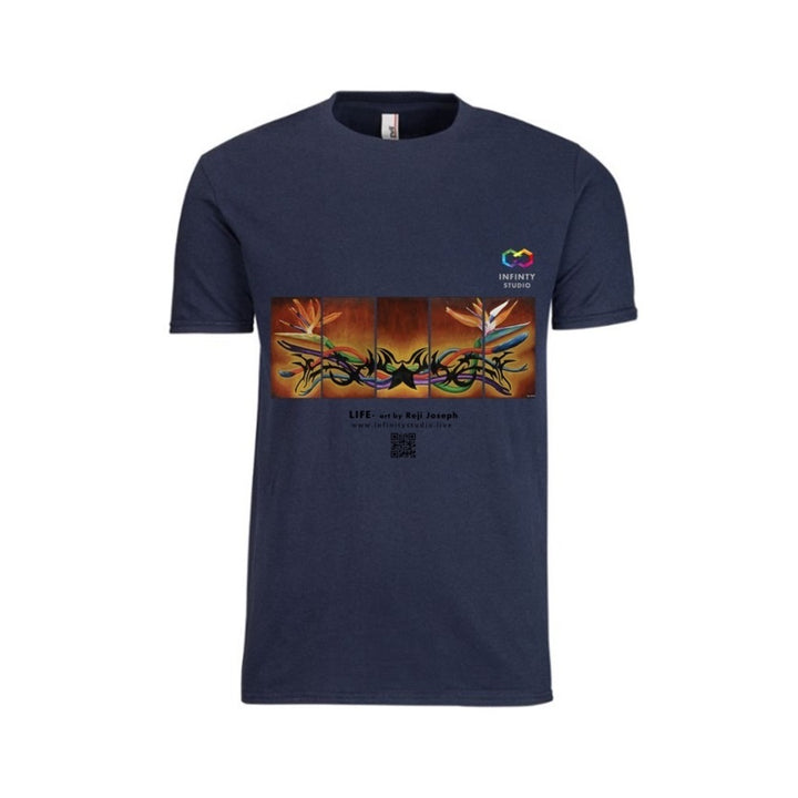 LIFE Art T Shirt Men Navy Blue