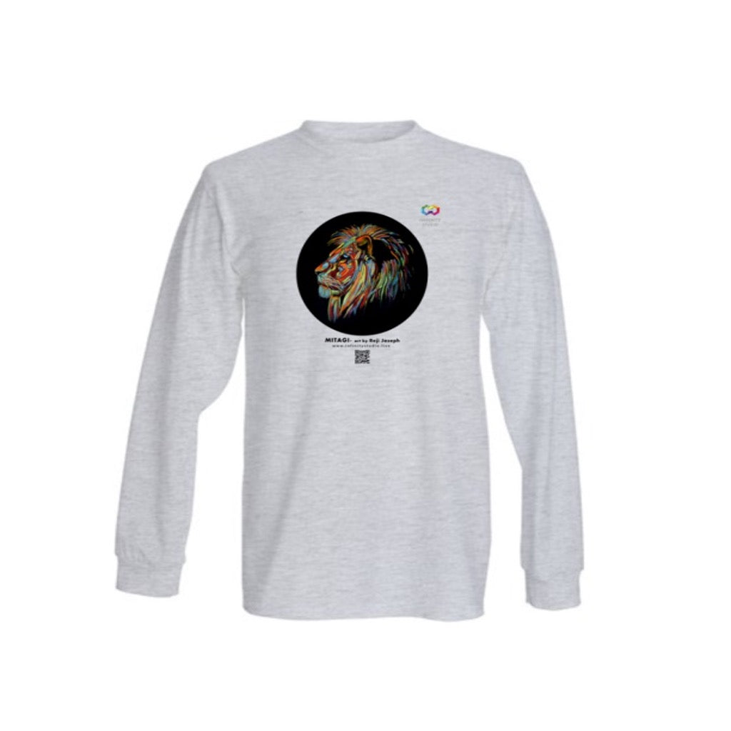 MINGATI Art T Shirt Men Grey Long