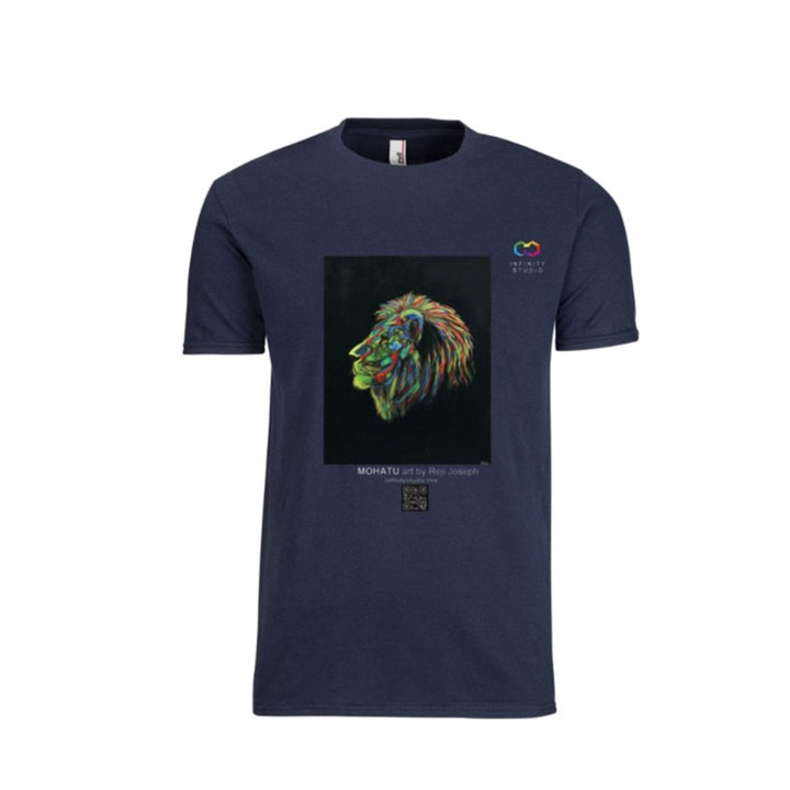 MOHATU Art T Shirt Men Navy Blue