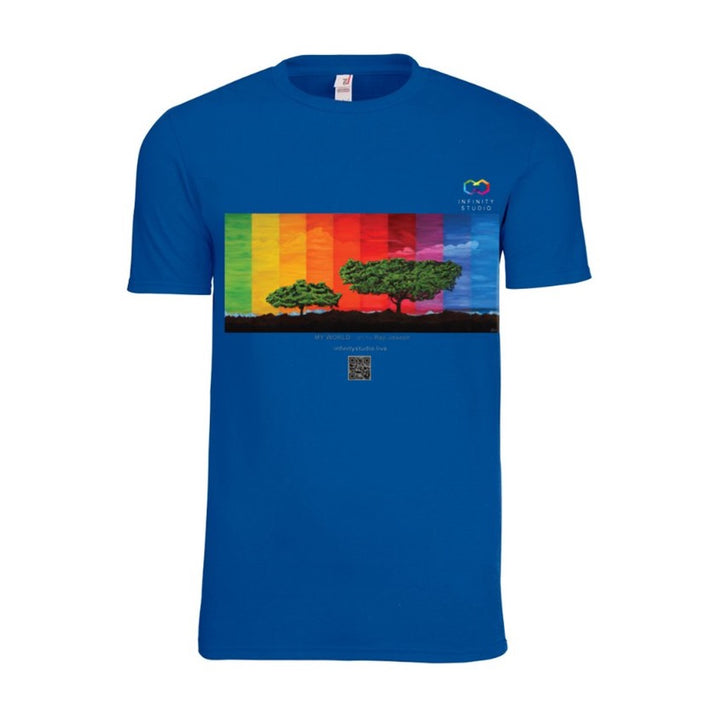 MY WORLD Art T Shirt Men Blue