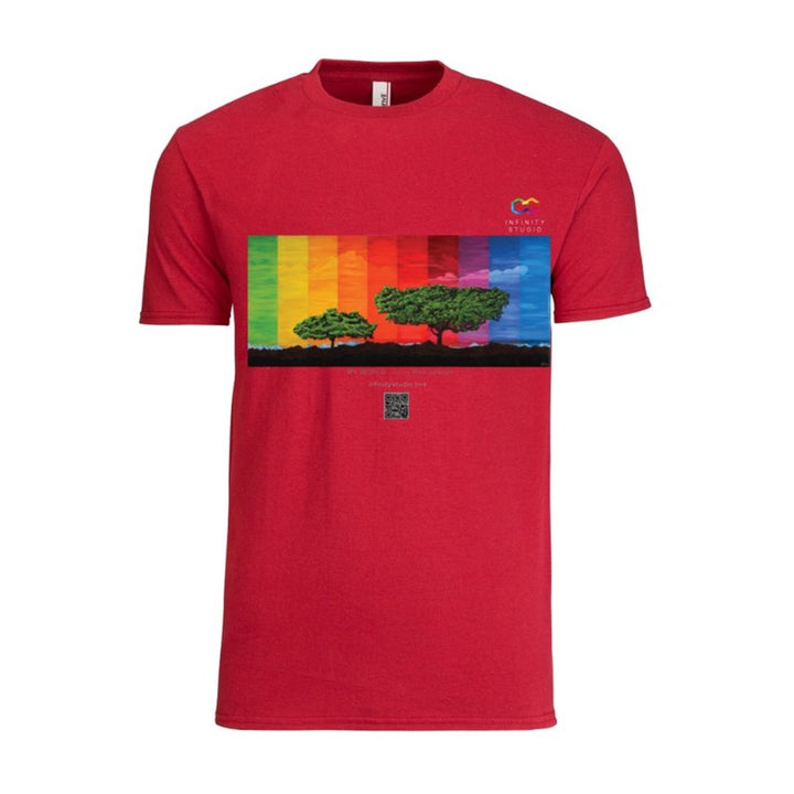 MY WORLD Art T Shirt Men Red