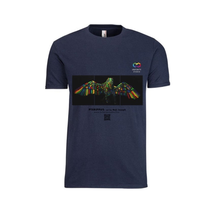 PTERIPPUS Art T Shirt Men Navy Blue