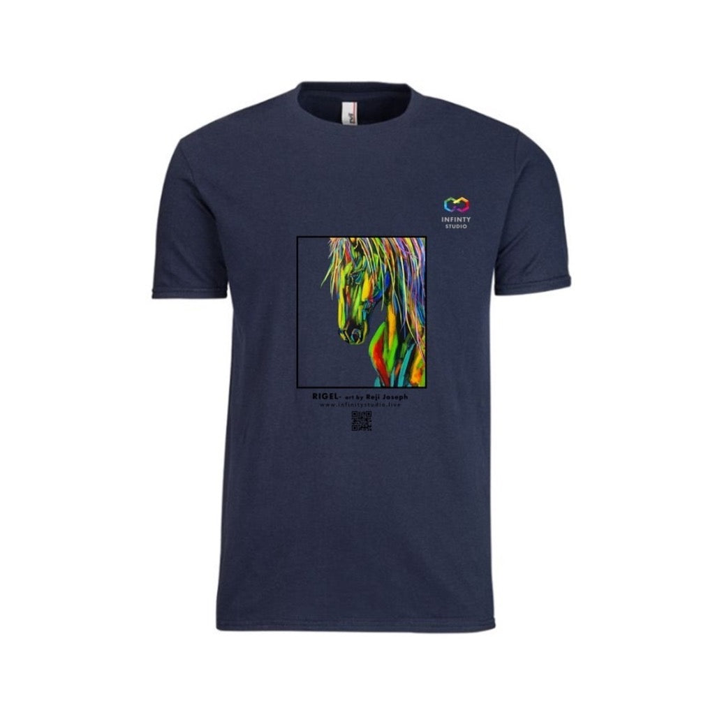 RIGEL - Horses of Judah Ben-Hur - Art T Shirt Men Navy Blue