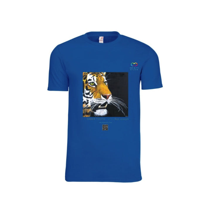 SABER TOOTH Art T Shirt Men Navy Blue