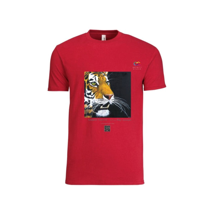 SABER TOOTH Art T Shirt Men Red