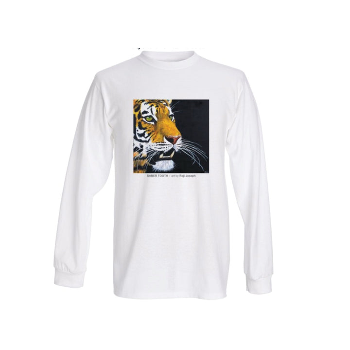 SABER TOOTH Art T Shirt Men White Long