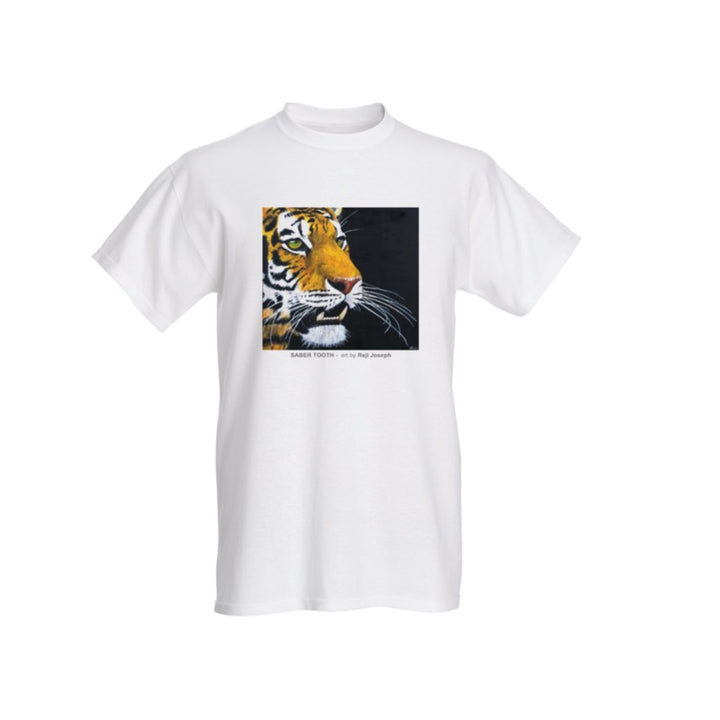 SABER TOOTH Art T Shirt Men White