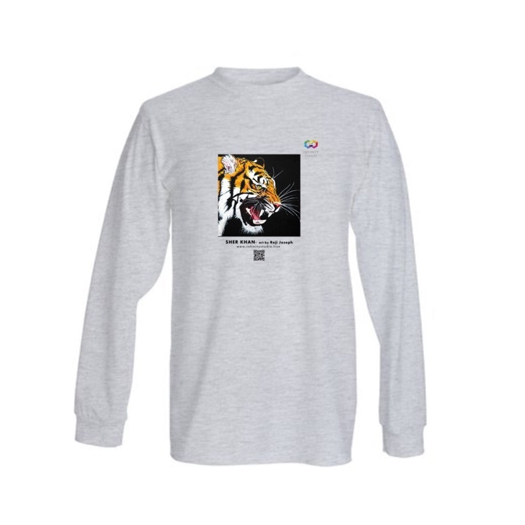 SHERE KHAN Art T Shirt Men Grey Long