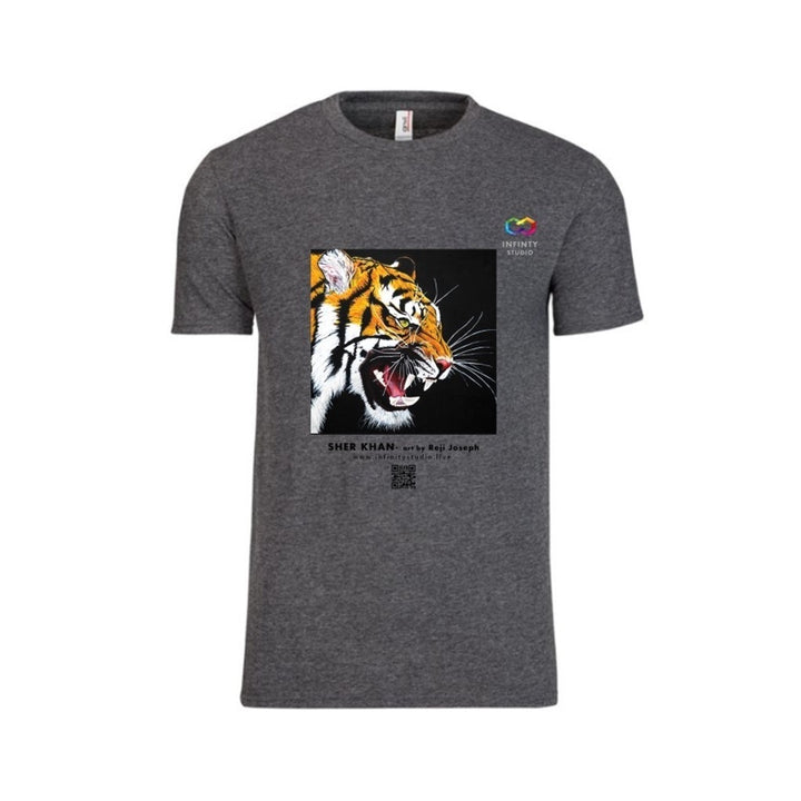 SHERE KHAN Art T Shirt Men Heather Grey