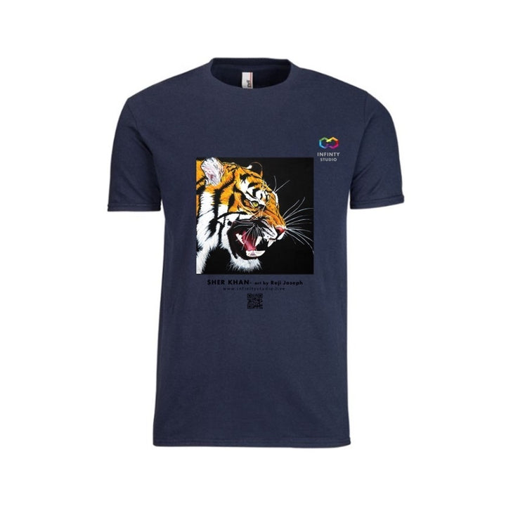 SHERE KHAN Art T Shirt Men Navy Blue