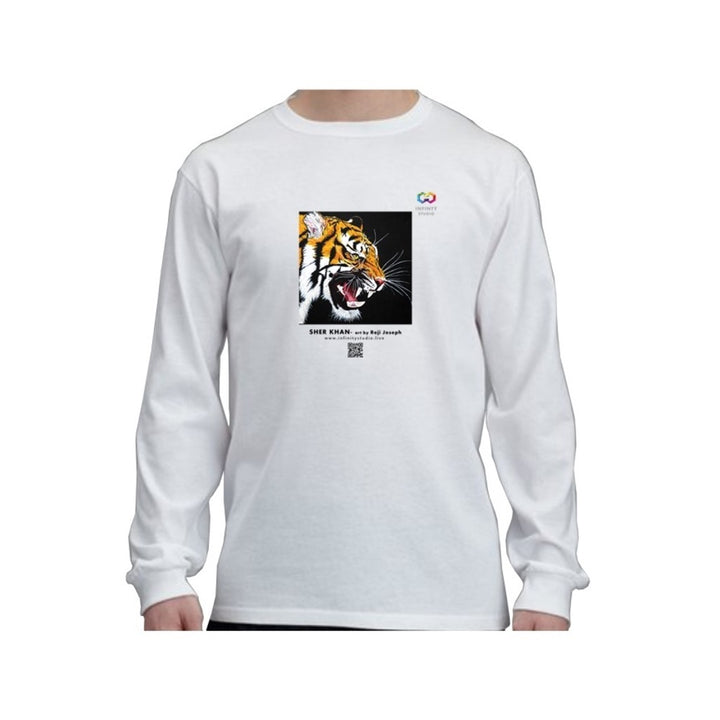 SHERE KHAN Art T Shirt Men White Long