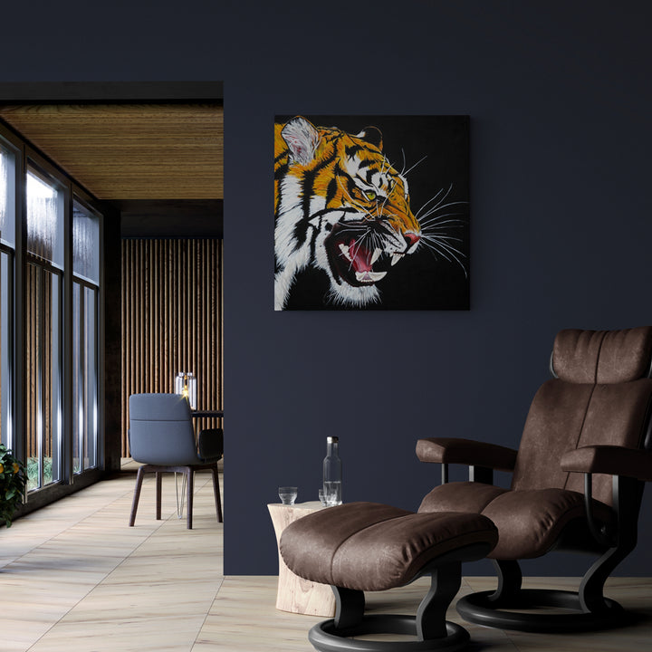 SHERE KHAN - Oil on Canvas - 39.37" x 39.37" (SOLD FOR CHARITY)