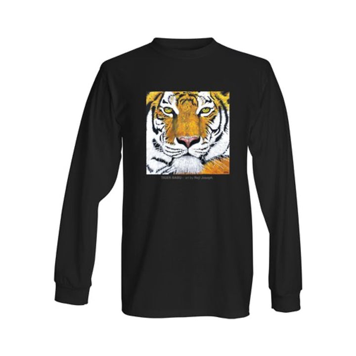 TIGER BABU Art T Shirt Men Black Long