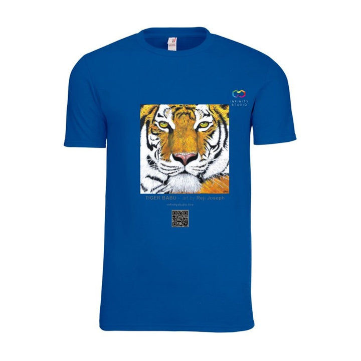 TIGER BABU Art T Shirt Men Navy Blue