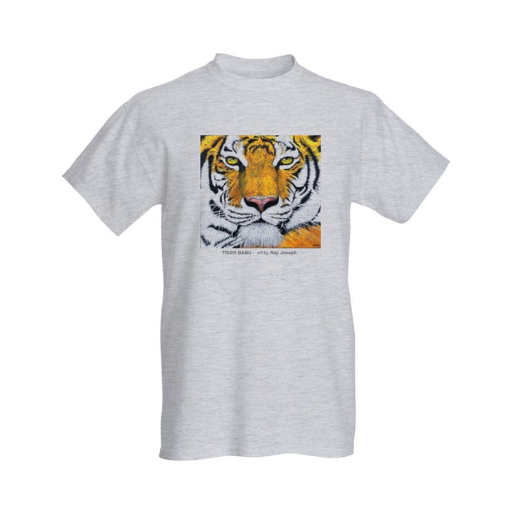 TIGER BABU Art T Shirt Men Grey