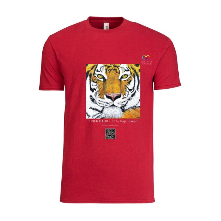 TIGER BABU Art T Shirt Men Red