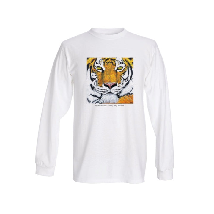 TIGER BABU Art T Shirt Men White Long