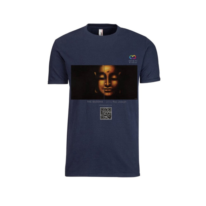 THE BUDDHA Art T Shirt Men Navy Blue