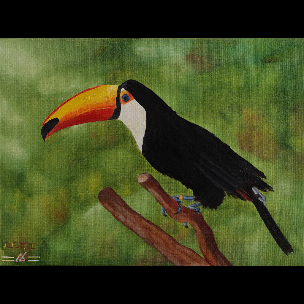 TOUCAN - Oil on Canvas - 15.75