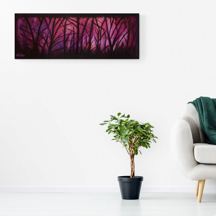 WHISPERING WILLOWS - Oil on Canvas - 48"x 18"